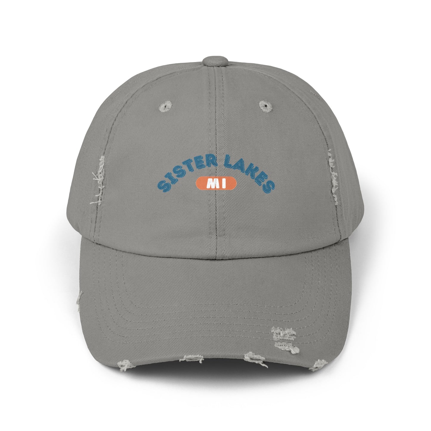 Sister Lakes MI Unisex Distressed Cap