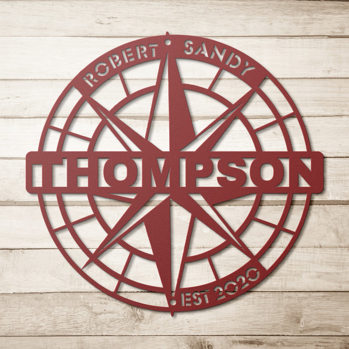 Compass Family Metal Sign