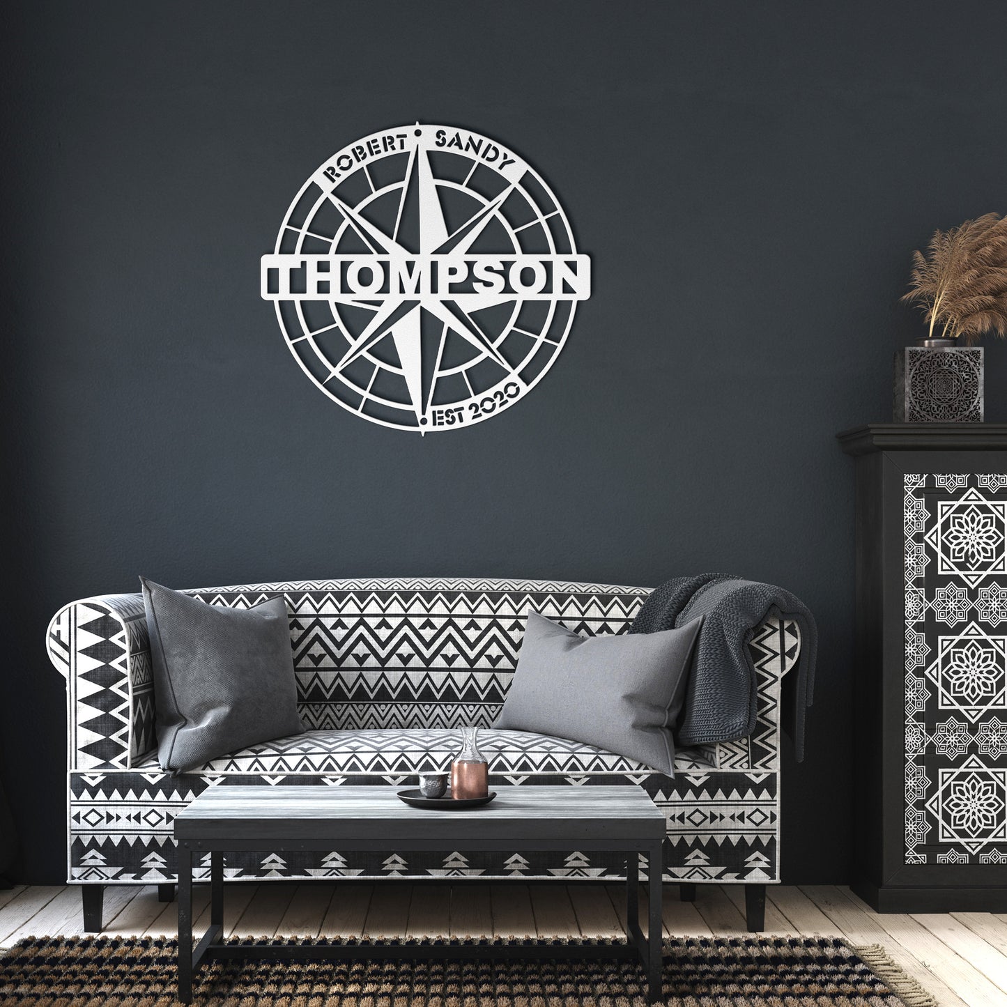 Compass Family Metal Sign