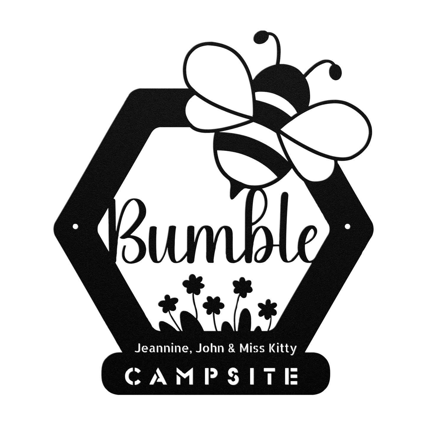Garden_Bee_Campsite_Metal_Sign_Black_Transparent_Mockup.png