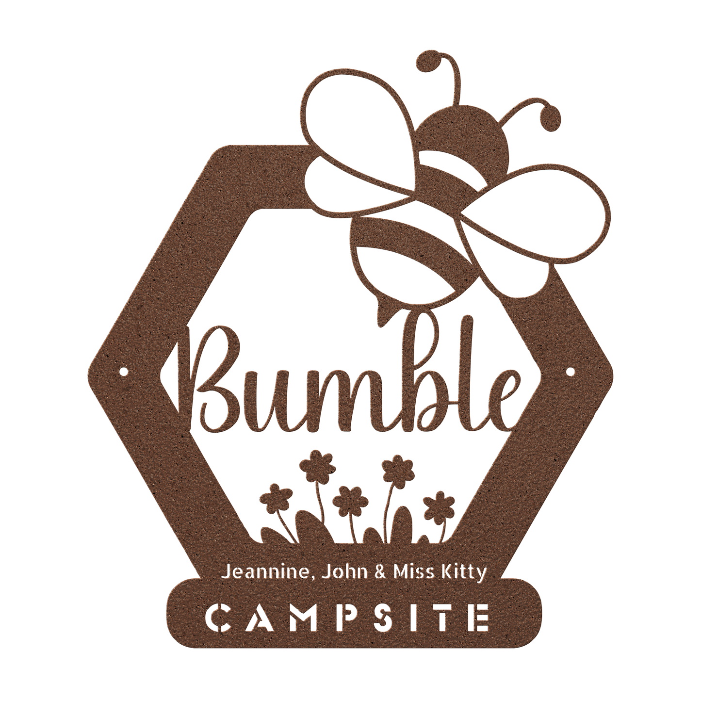 Garden_Bee_Campsite_Metal_Sign_Copper_Transparent_Mockup.png