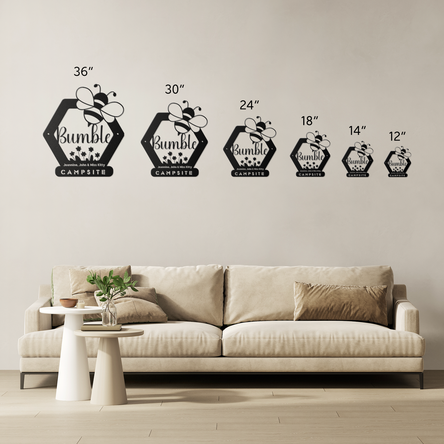 Garden_Bee_Campsite_Metal_Sign_Size_Options_Mockup.png