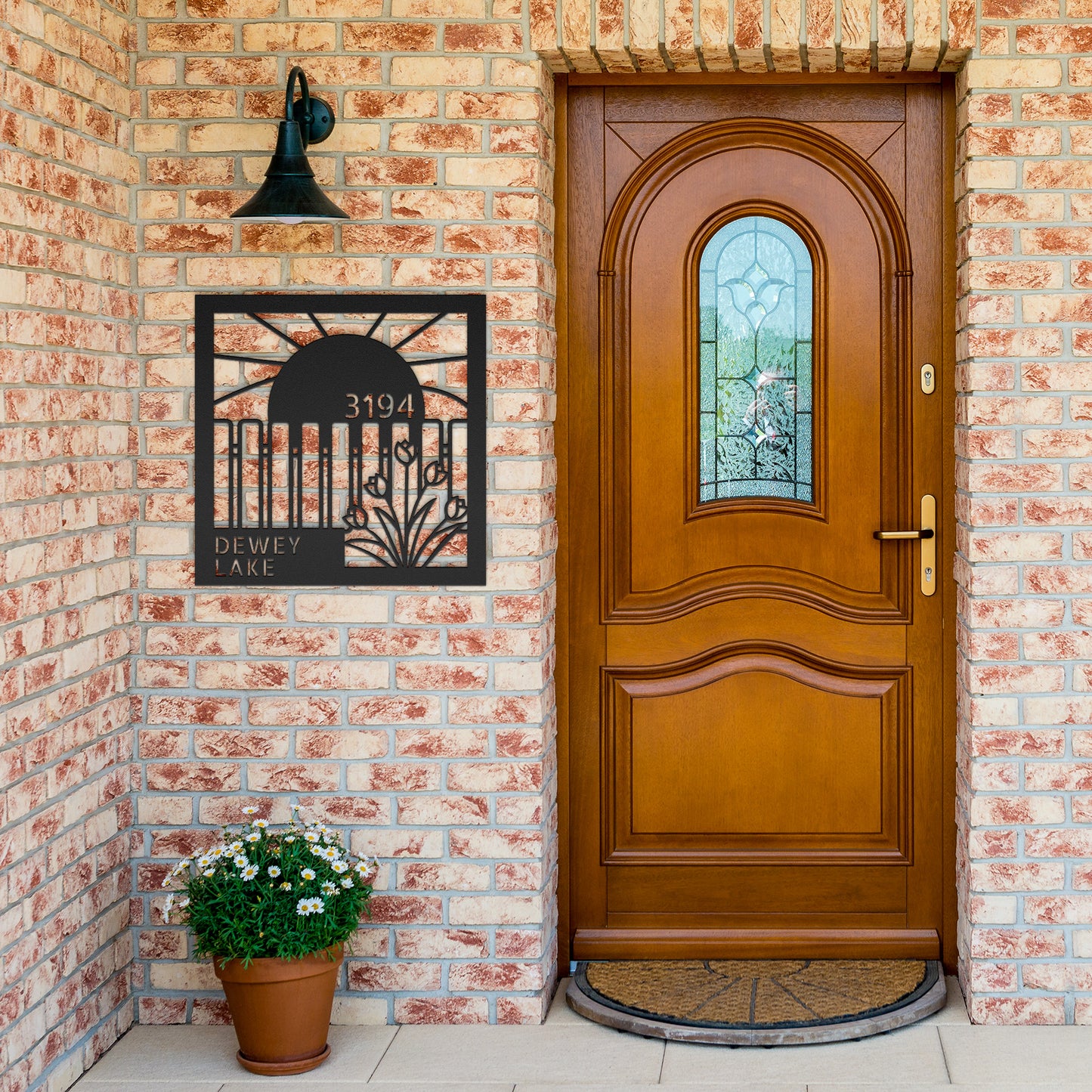 Sunset and Tulips Address Sign
