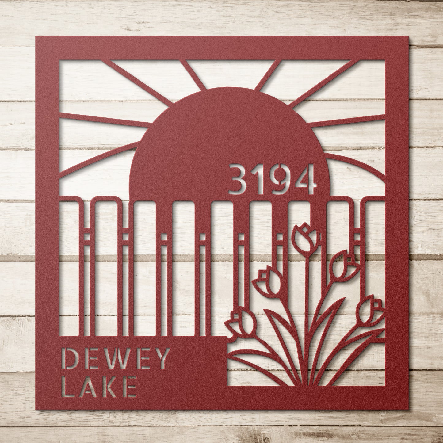 Sunset and Tulips Address Sign