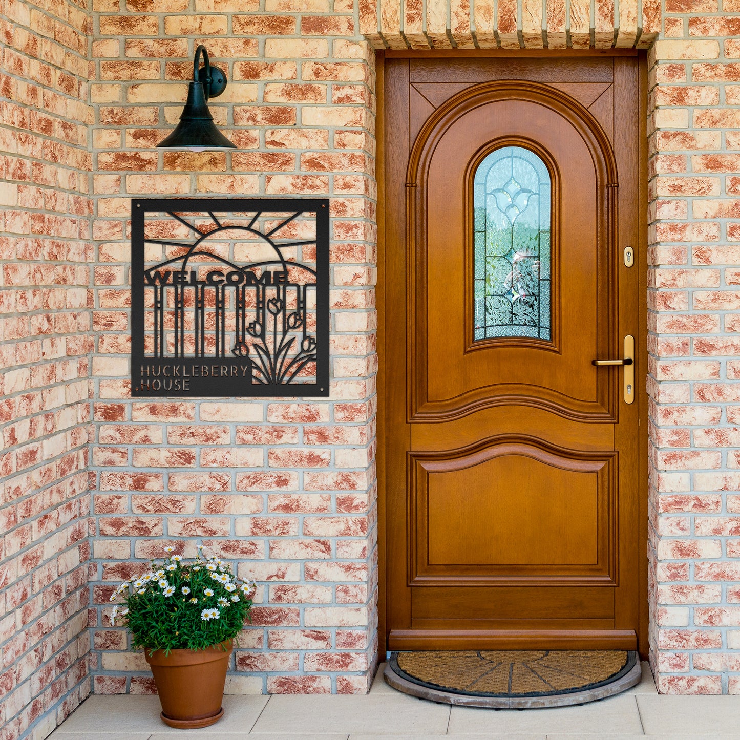 Sunset and Tulips Welcome Sign