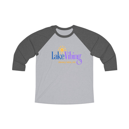 Lake Vibing, Dewey Lake, MI Unisex Tri-Blend 3\4 Raglan Tee