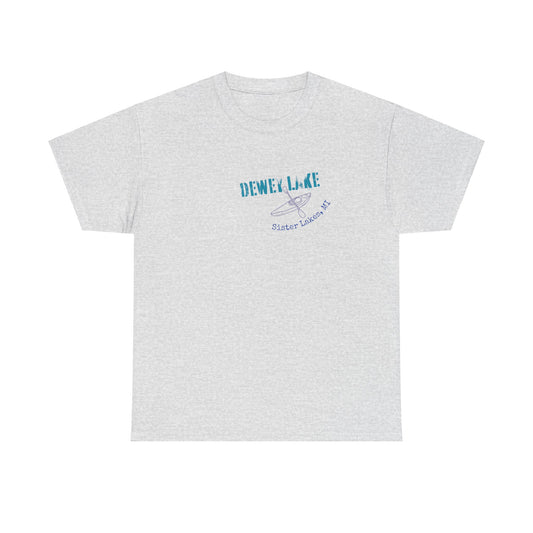 Dewey Lake Kayaker in Sister Lakes, MI Unisex Heavy Cotton Tee