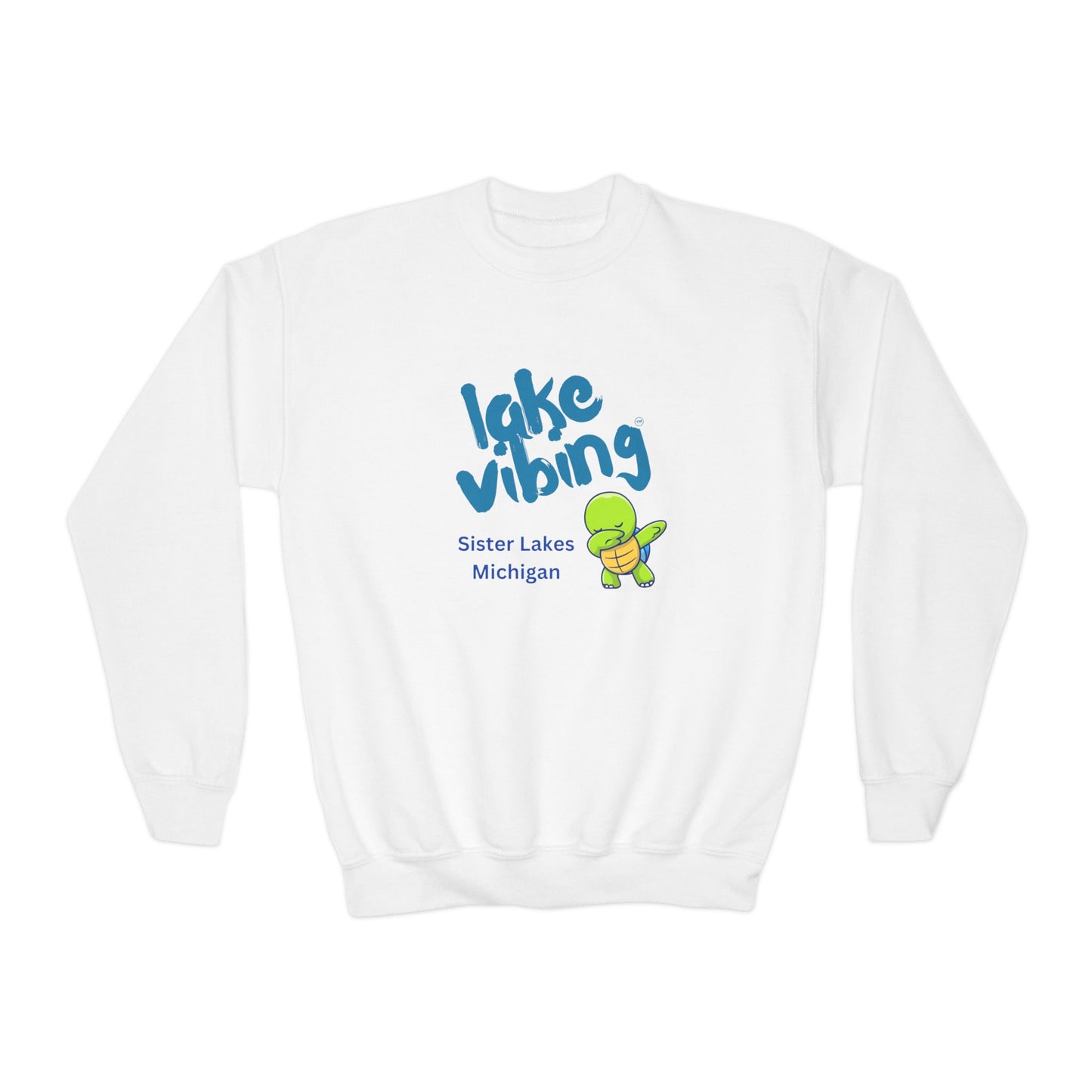 Lake Vibing Turtle Youth Crewneck Sweatshirt