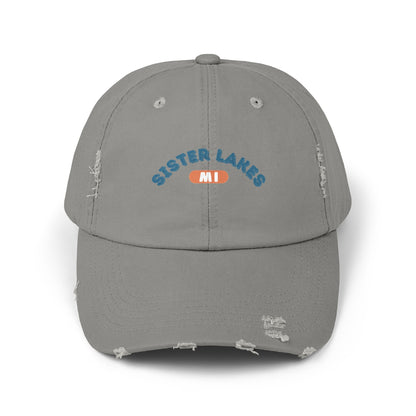 Sister Lakes MI Unisex Distressed Cap