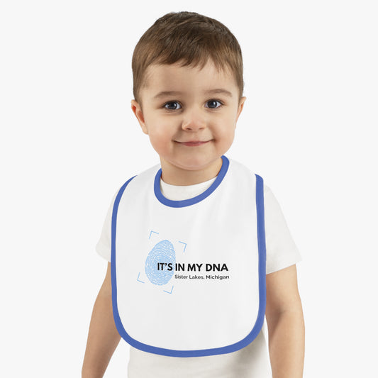 Sister Lakes IT'S IN MY DNA Baby Contrast Trim Jersey Bib