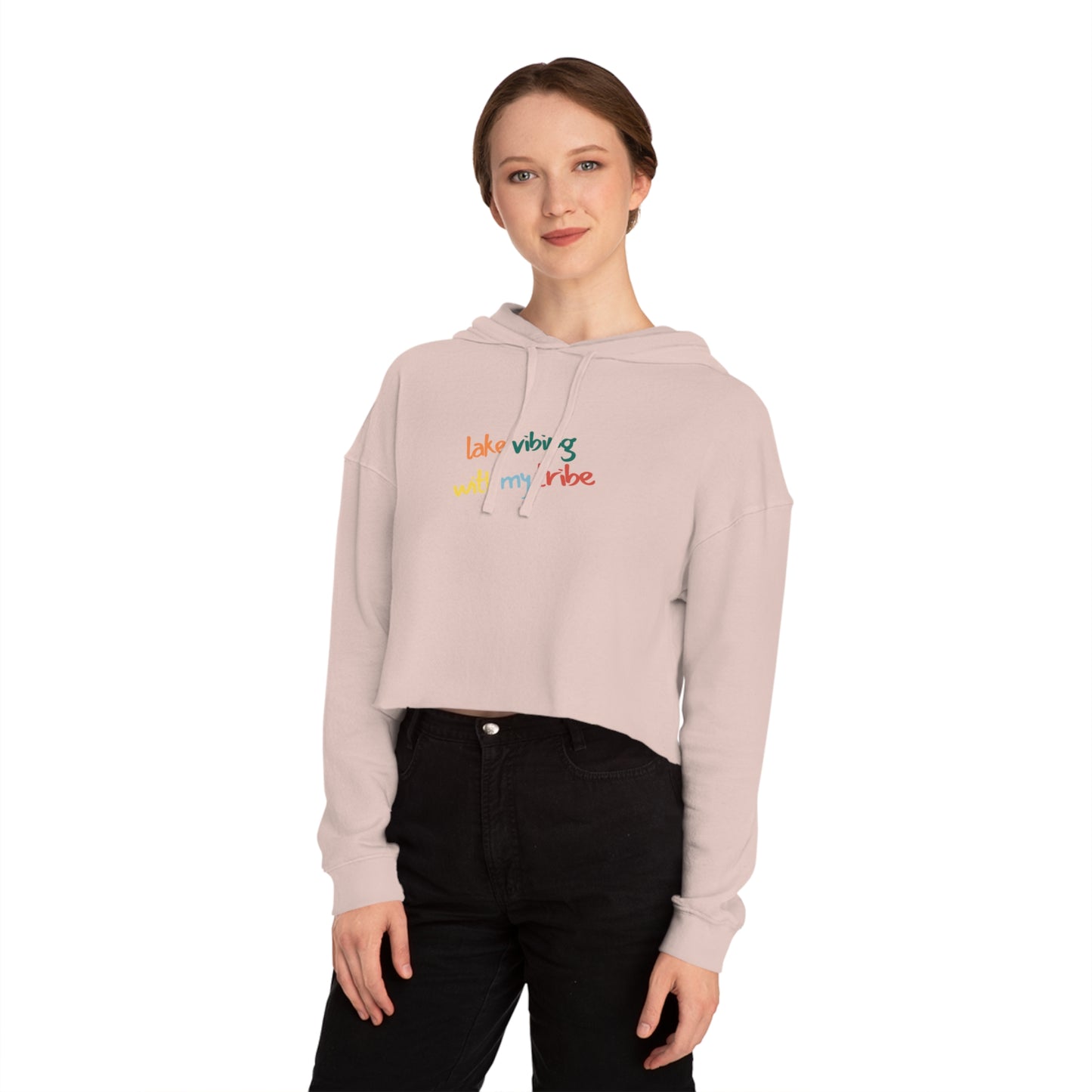 Lake Vibing with my Tribe Women’s Cropped Hooded Sweatshirt