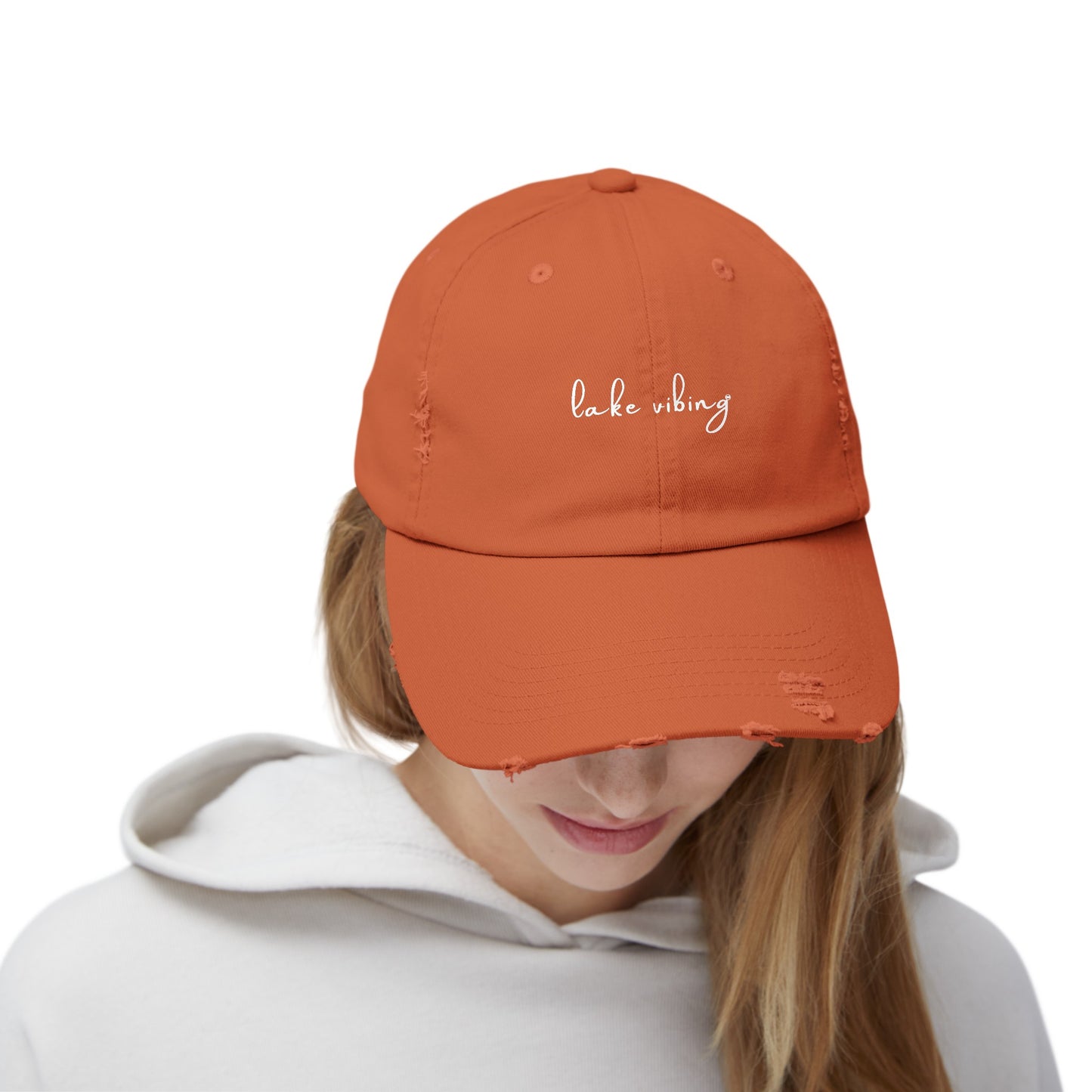 Lake Vibing Fishing Unisex Distressed Cap