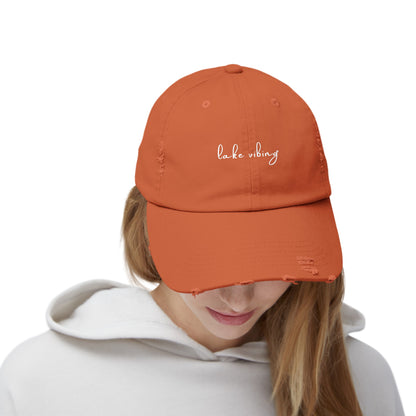 Lake Vibing Fishing Unisex Distressed Cap