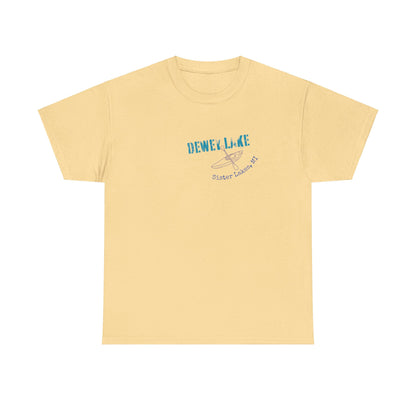 Dewey Lake Kayaker in Sister Lakes, MI Unisex Heavy Cotton Tee