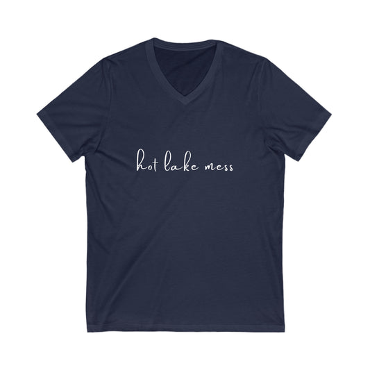 Hot Lake Mess Unisex Jersey Short Sleeve V-Neck Tee