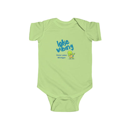 Lake Vibing in Sister Lakes Turtle Dance Infant Fine Jersey Bodysuit