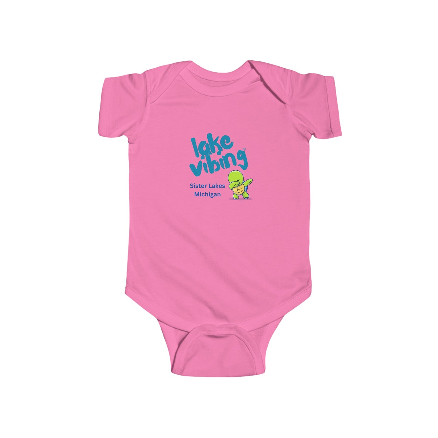 Lake Vibing in Sister Lakes Turtle Dance Infant Fine Jersey Bodysuit