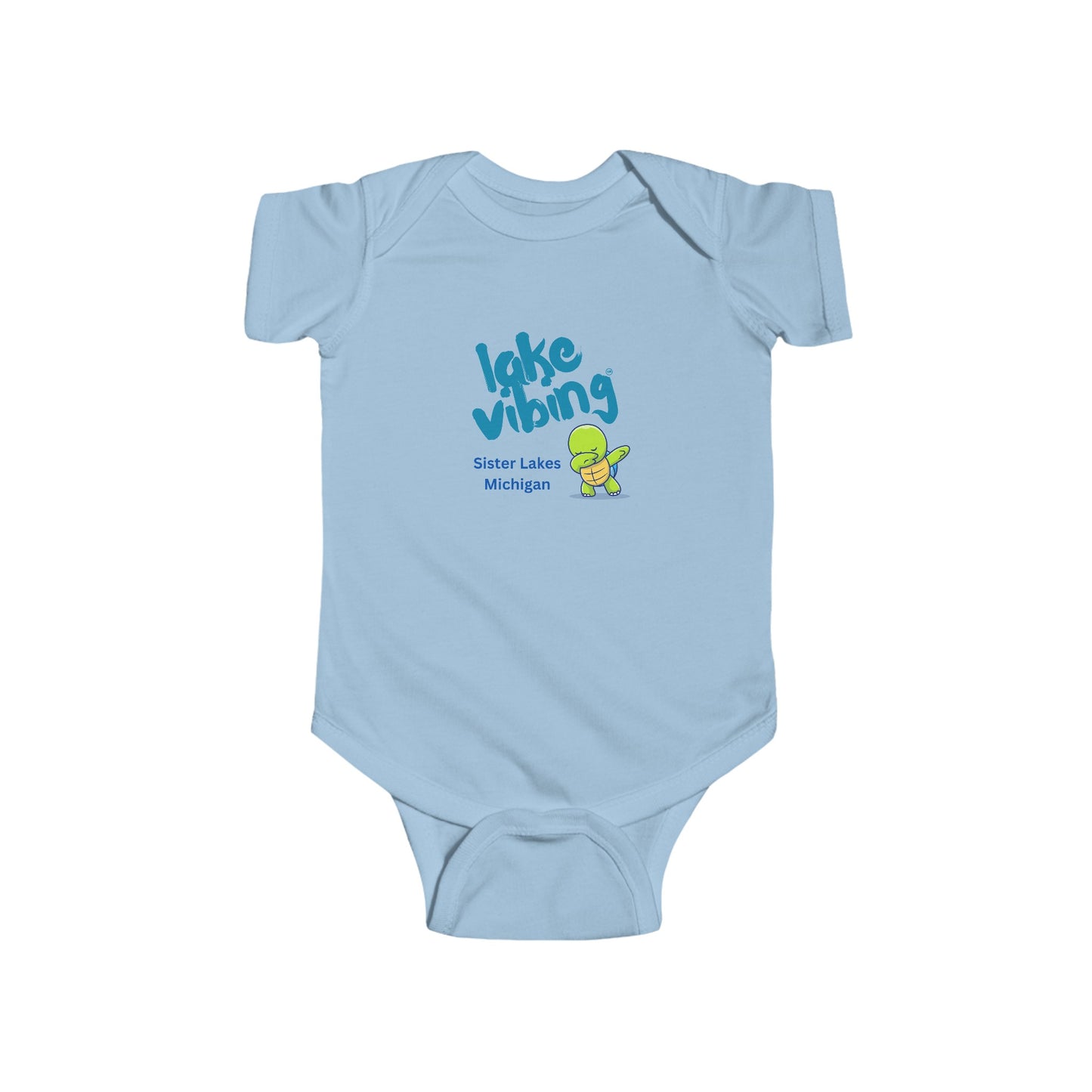 Lake Vibing in Sister Lakes Turtle Dance Infant Fine Jersey Bodysuit