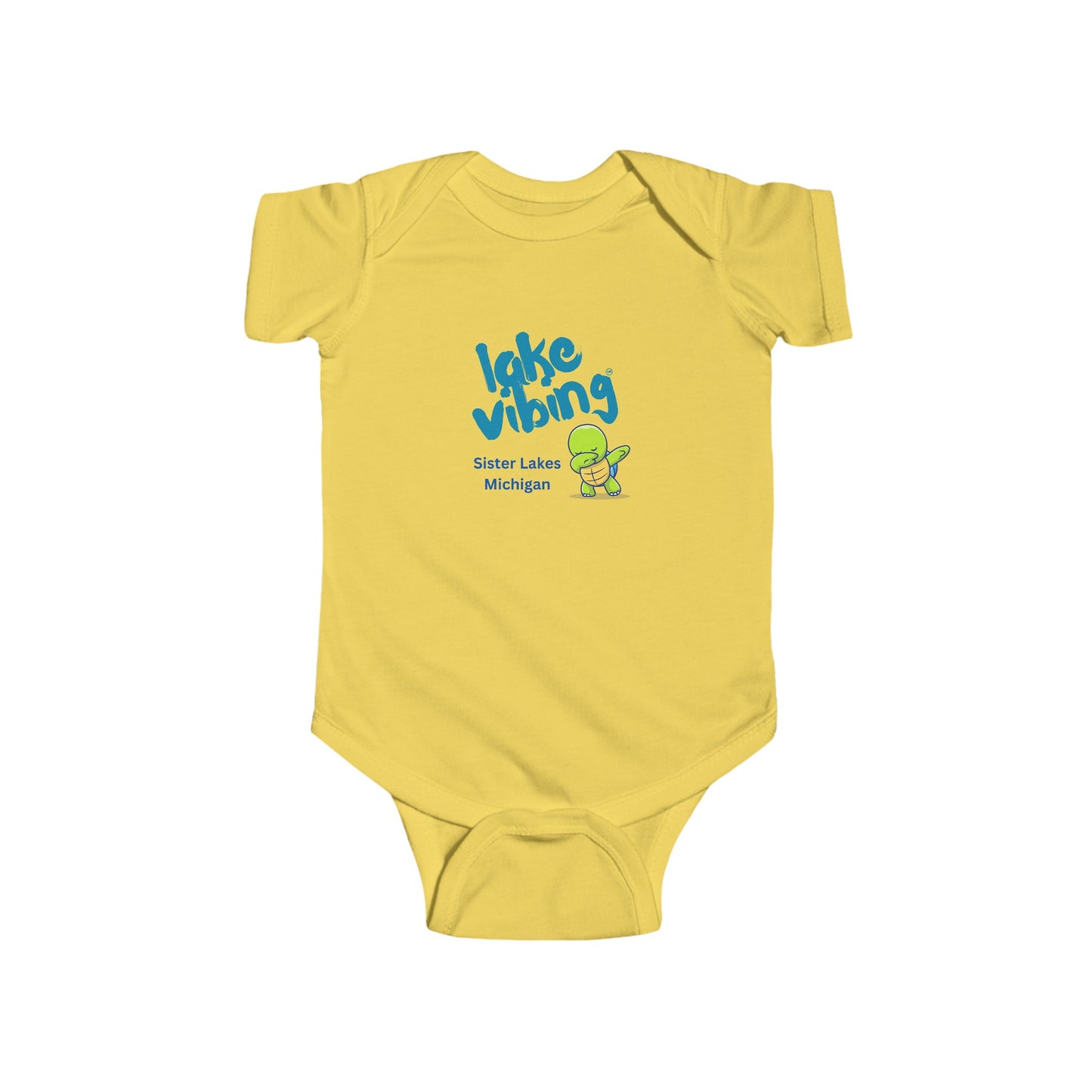 Lake Vibing in Sister Lakes Turtle Dance Infant Fine Jersey Bodysuit