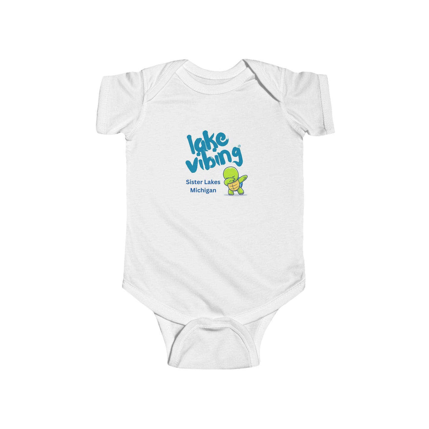 Lake Vibing in Sister Lakes Turtle Dance Infant Fine Jersey Bodysuit