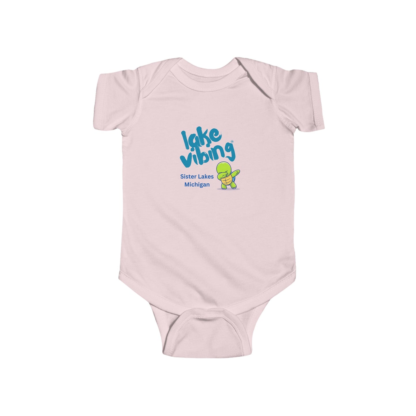 Lake Vibing in Sister Lakes Turtle Dance Infant Fine Jersey Bodysuit