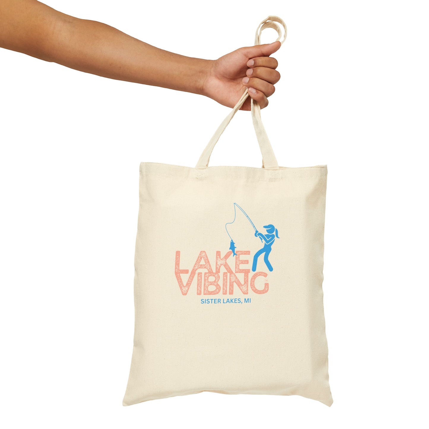 Lake Vibing Cotton Canvas Tote Bag