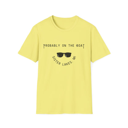 Probably on the Boat (sunglasses) Sister Lakes Unisex Softstyle T-Shirt