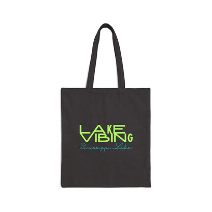 Lake Vibing Cotton Canvas Tote Bag