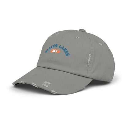 Sister Lakes MI Unisex Distressed Cap