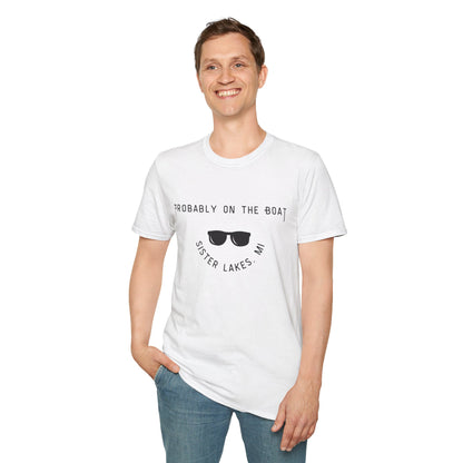 Probably on the Boat (sunglasses) Sister Lakes Unisex Softstyle T-Shirt