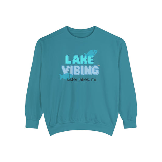 Lake Vibing in Sister Lakes Unisex Garment-Dyed Sweatshirt