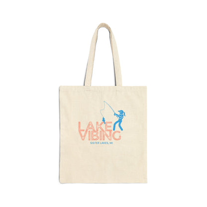 Lake Vibing Cotton Canvas Tote Bag