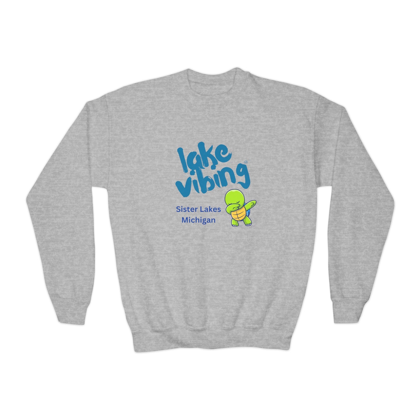 Lake Vibing Turtle Youth Crewneck Sweatshirt