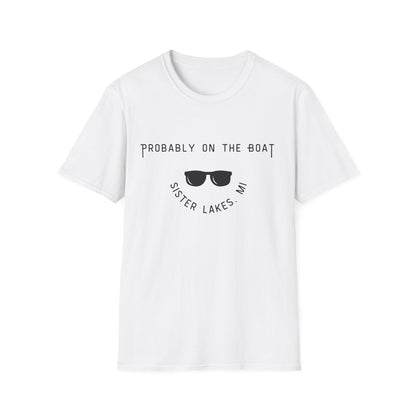 Probably on the Boat (sunglasses) Sister Lakes Unisex Softstyle T-Shirt