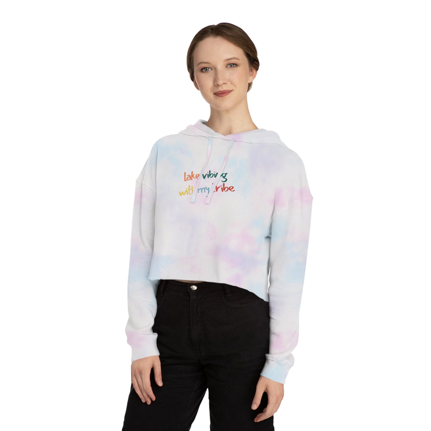 Lake Vibing with my Tribe Women’s Cropped Hooded Sweatshirt