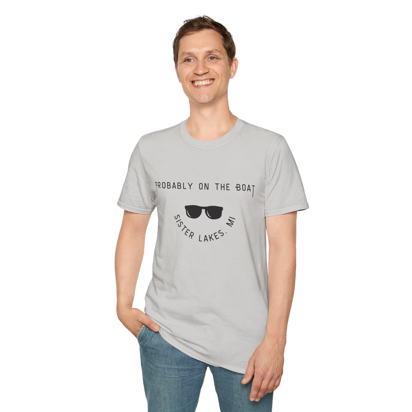 Probably on the Boat (sunglasses) Sister Lakes Unisex Softstyle T-Shirt