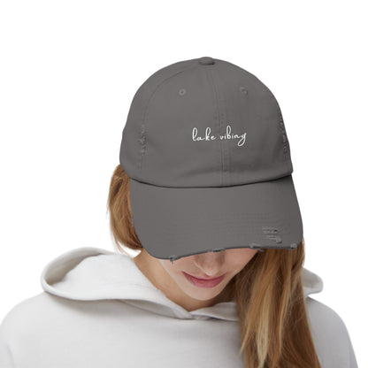 Lake Vibing Fishing Unisex Distressed Cap