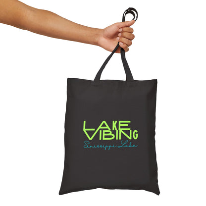 Lake Vibing Cotton Canvas Tote Bag