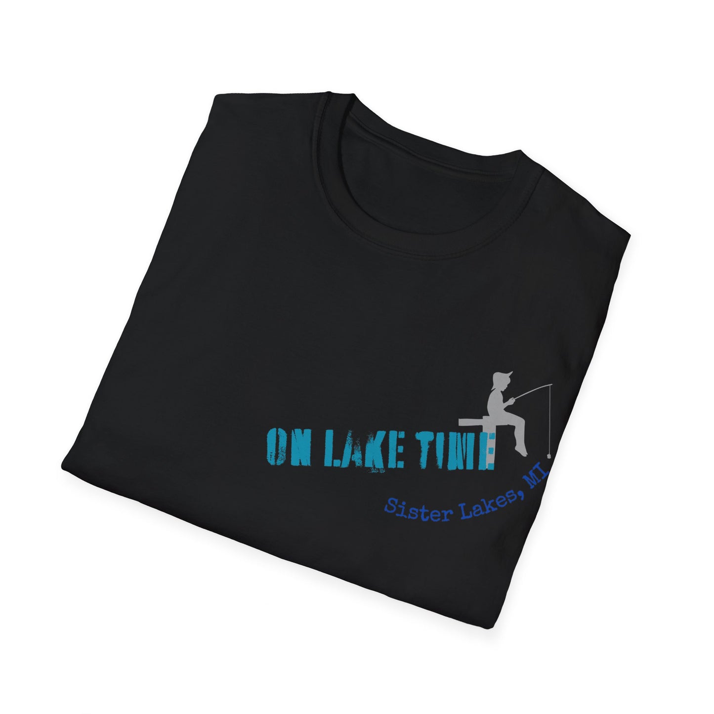 On Lake Time Fishing Sister Lakes Unisex Softstyle T-Shirt