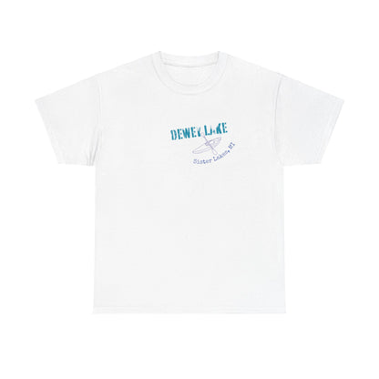 Dewey Lake Kayaker in Sister Lakes, MI Unisex Heavy Cotton Tee