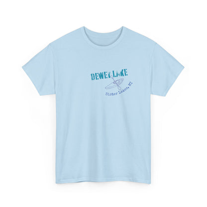 Dewey Lake Kayaker in Sister Lakes, MI Unisex Heavy Cotton Tee