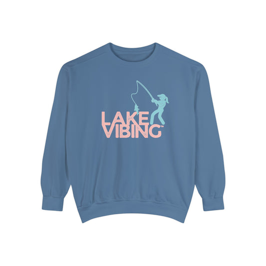Lake Vibing Fishergirl Unisex Garment-Dyed Sweatshirt