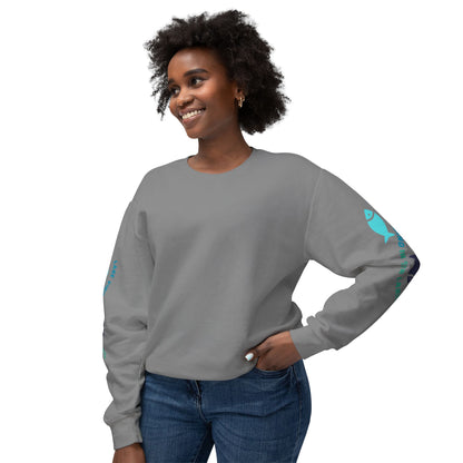 Lake Vibing in Sister Lakes (on sleeve) Unisex Lightweight Crewneck Sweatshirt