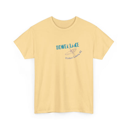 Dewey Lake Kayaker in Sister Lakes, MI Unisex Heavy Cotton Tee