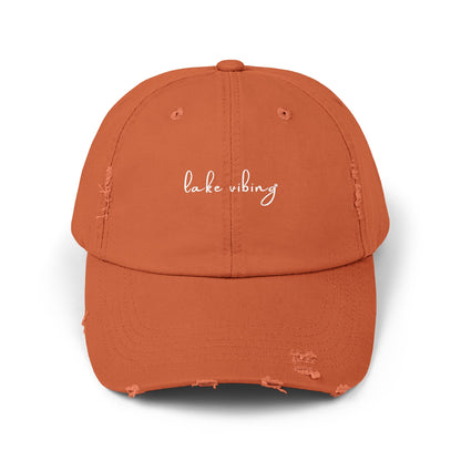Lake Vibing Fishing Unisex Distressed Cap