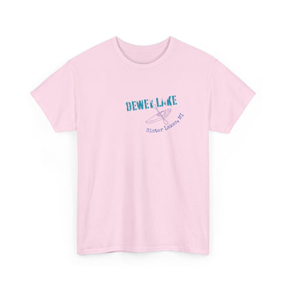 Dewey Lake Kayaker in Sister Lakes, MI Unisex Heavy Cotton Tee