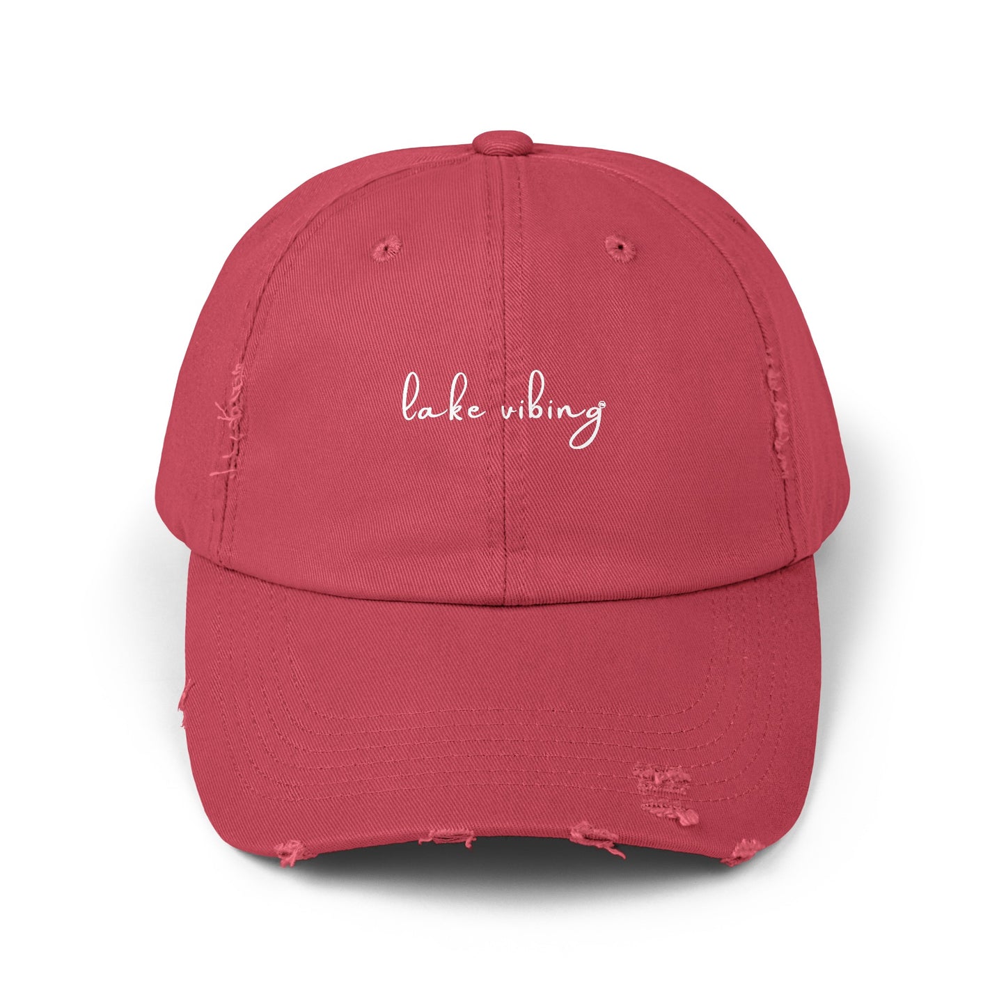 Lake Vibing Fishing Unisex Distressed Cap