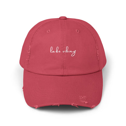 Lake Vibing Fishing Unisex Distressed Cap