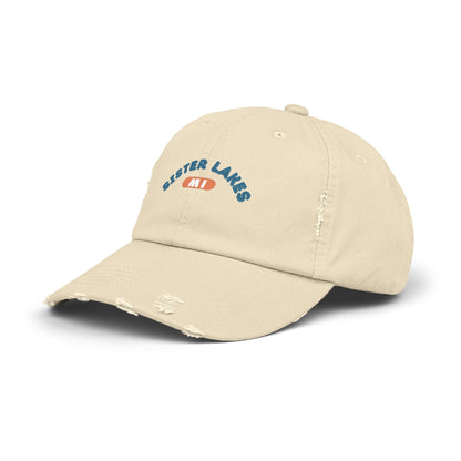 Sister Lakes MI Unisex Distressed Cap