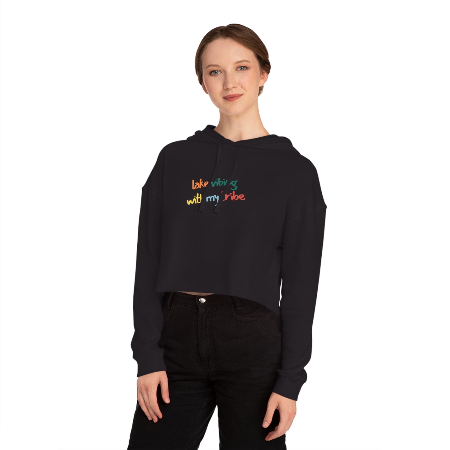 Lake Vibing with my Tribe Women’s Cropped Hooded Sweatshirt